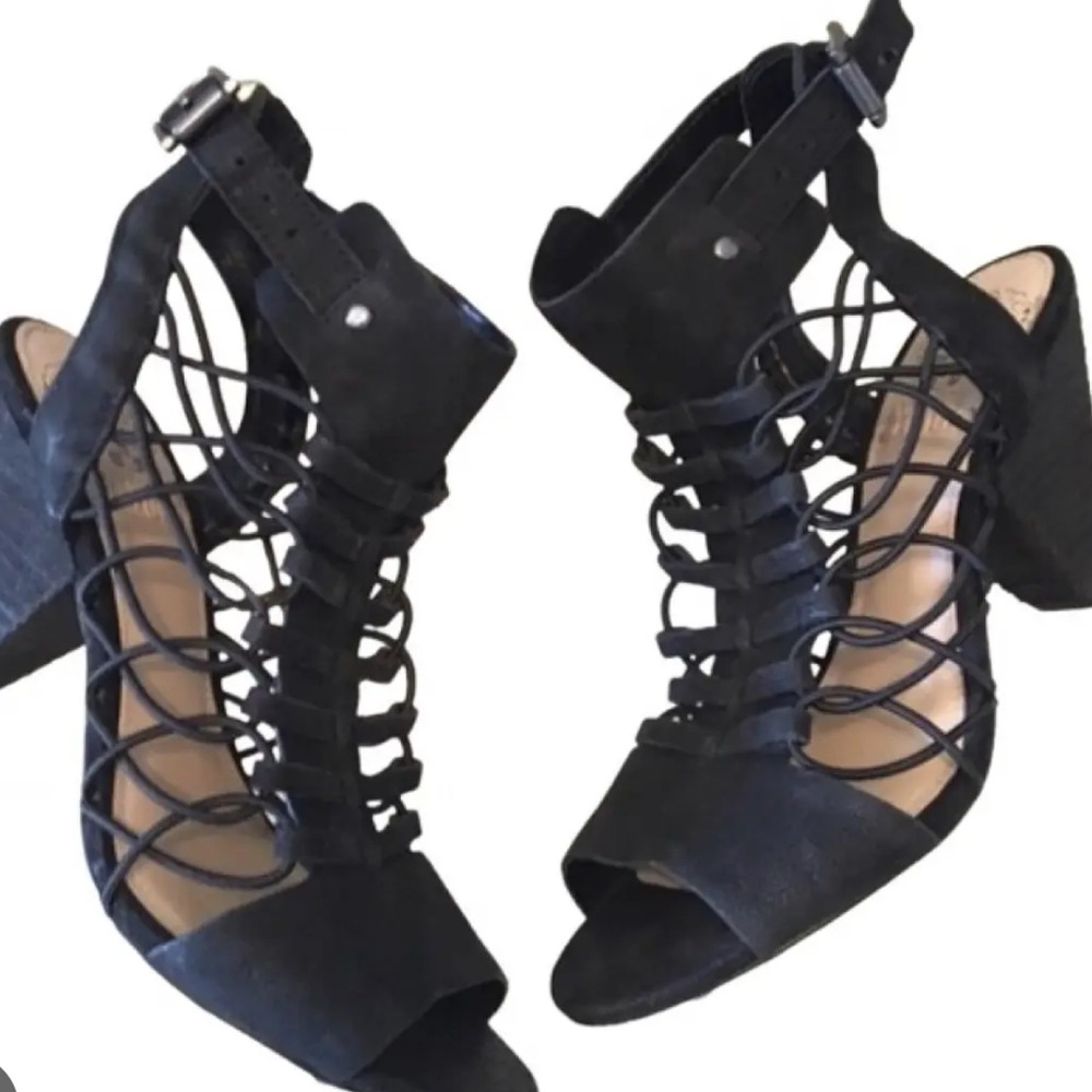 Vince Camuto black “caged” sandals!